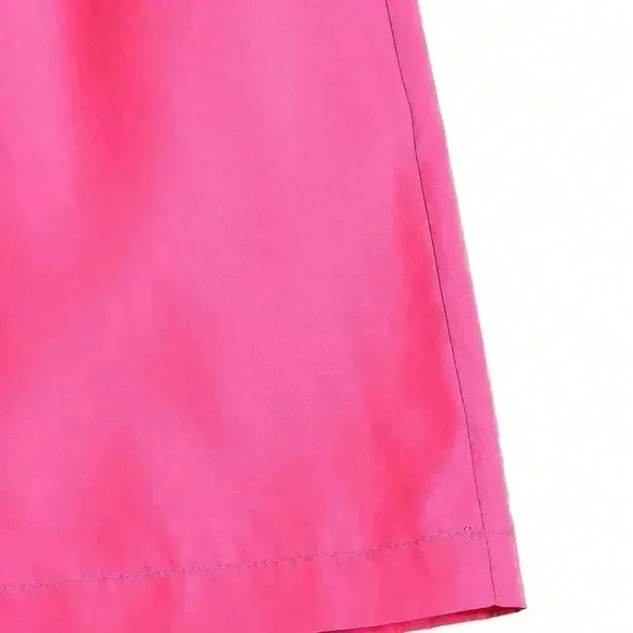 Pink Vacation Style Mens Slant Pockets Drawstring Waist Swim Trunks - Picture 4 of 4